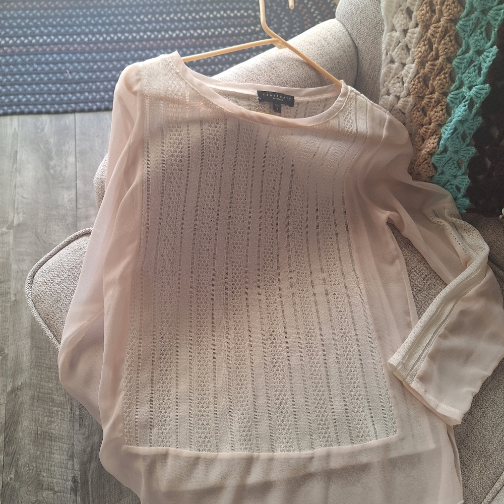 Sheer Cream Blouse By Sanctuary